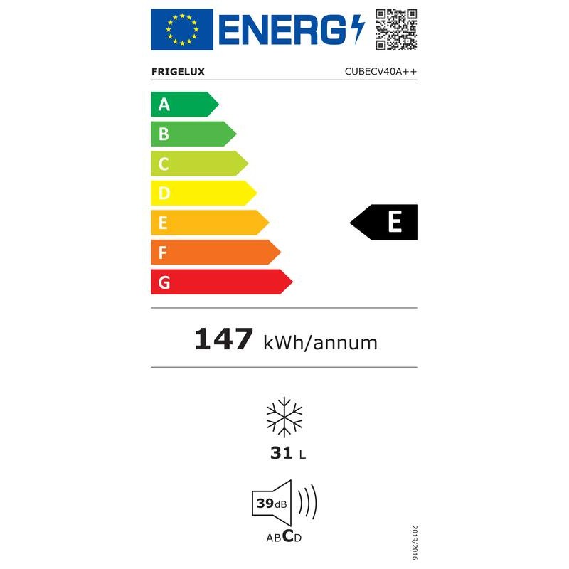 Mini Congélateur Cube 31L Blanc CUBECV40A++ FrigeluX