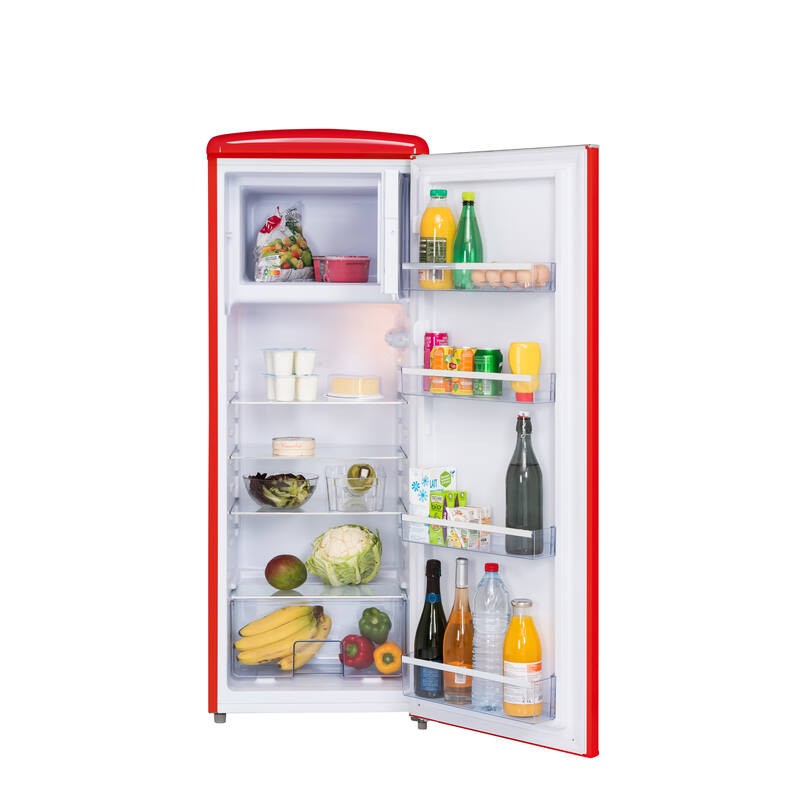 Upright Retro Vintage Black Refrigerator 218L RF218RRA++ FrigeluX