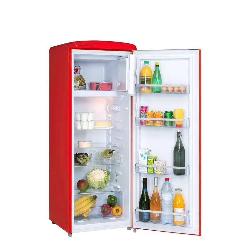 Upright Retro Vintage Black Refrigerator 218L RF218RRA++ FrigeluX