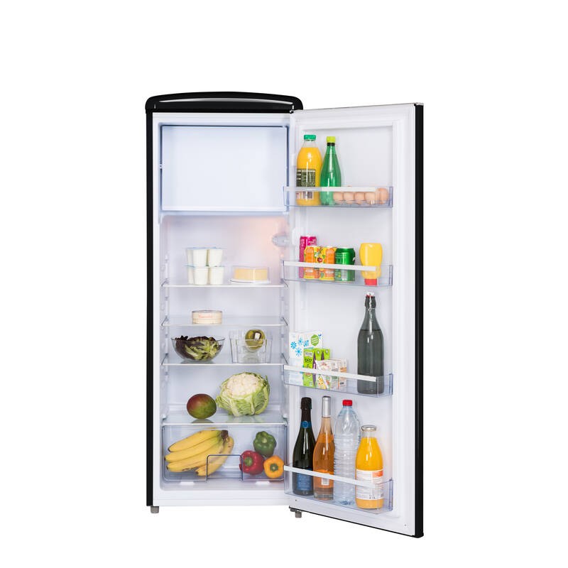 Vertical Refrigerator Retro Vintage Black 218L RF218RNA++ FrigeluX