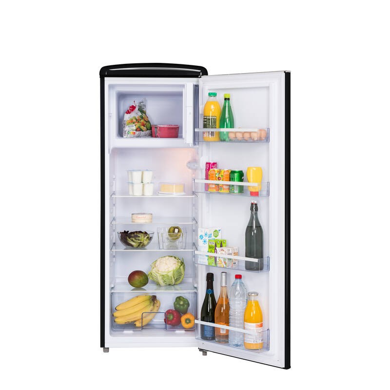 Vertical Refrigerator Retro Vintage Black 218L RF218RNA++ FrigeluX
