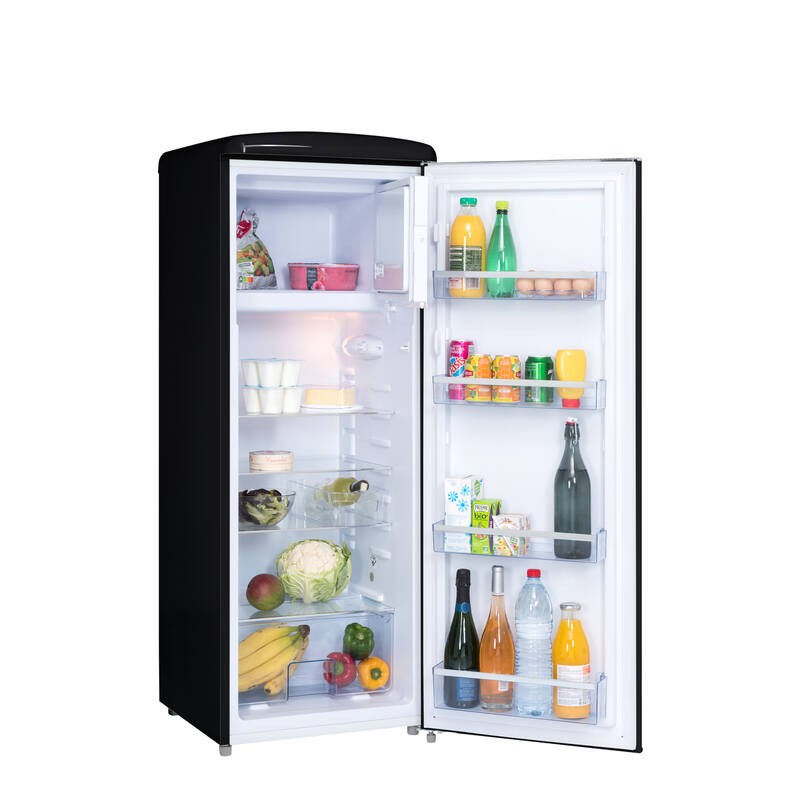 Vertical Refrigerator Retro Vintage Black 218L RF218RNA++ FrigeluX