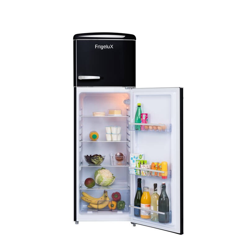 Retro Vintage Black Refrigerator 2 Doors RFDP246RNA++ 245L - FrigeluX