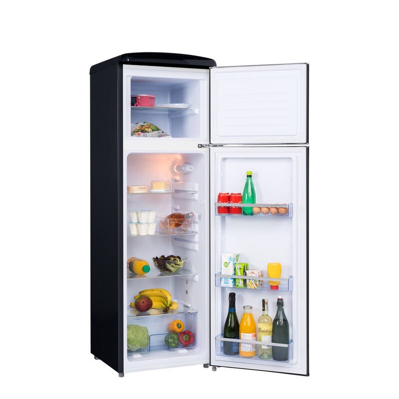 Réfrigérateur Retro Vintage Noir 2 portes RFDP246RNA++ 245L - FrigeluX
