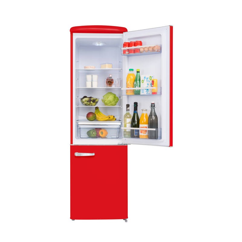 Retro Vintage Red Combinated Refrigerator 244L CB255RRA++ FrigeluX