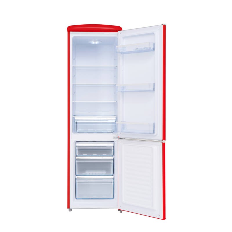 Retro Vintage Red Combinated Refrigerator 244L CB255RRA++ FrigeluX