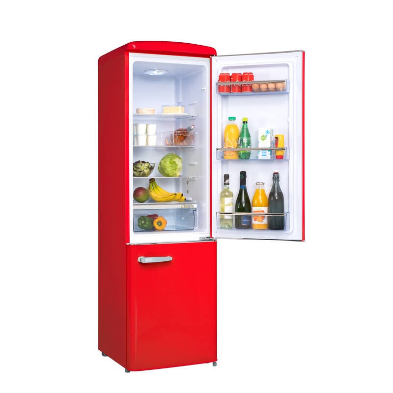 Retro Vintage Red Combinated Refrigerator 244L CB255RRA++ FrigeluX