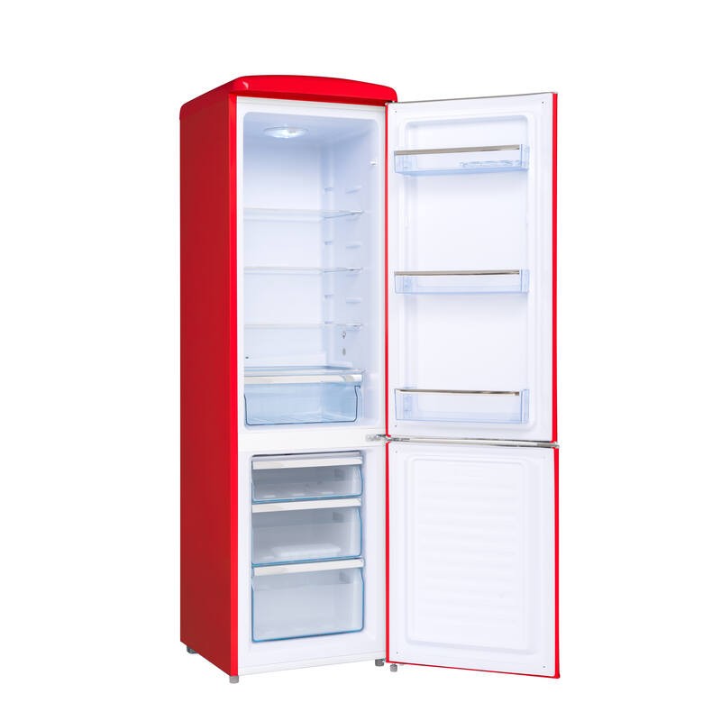 Retro Vintage Red Combinated Refrigerator 244L CB255RRA++ FrigeluX