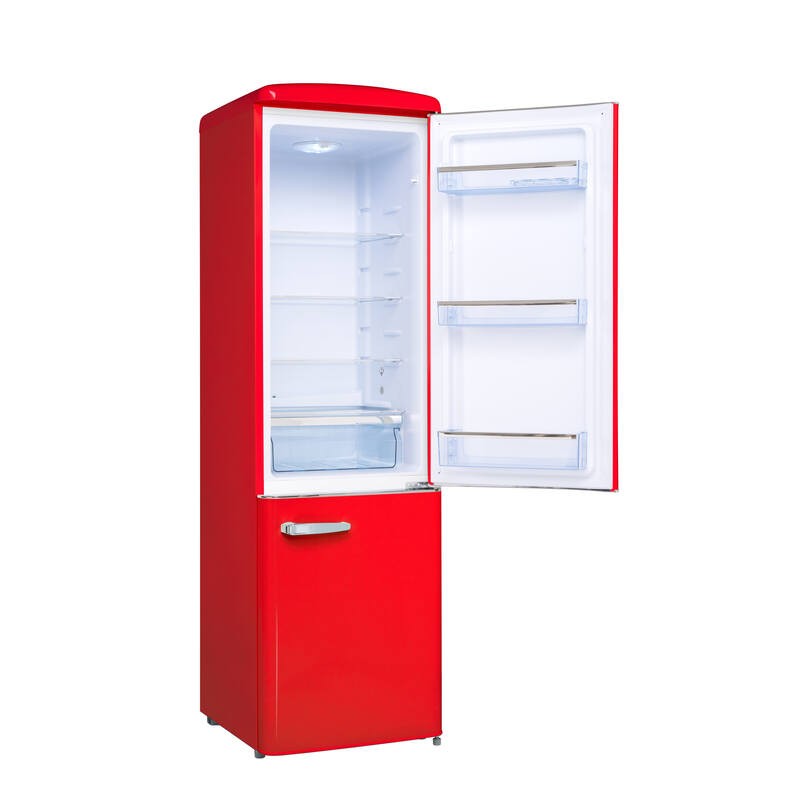 Retro Vintage Red Combinated Refrigerator 244L CB255RRA++ FrigeluX