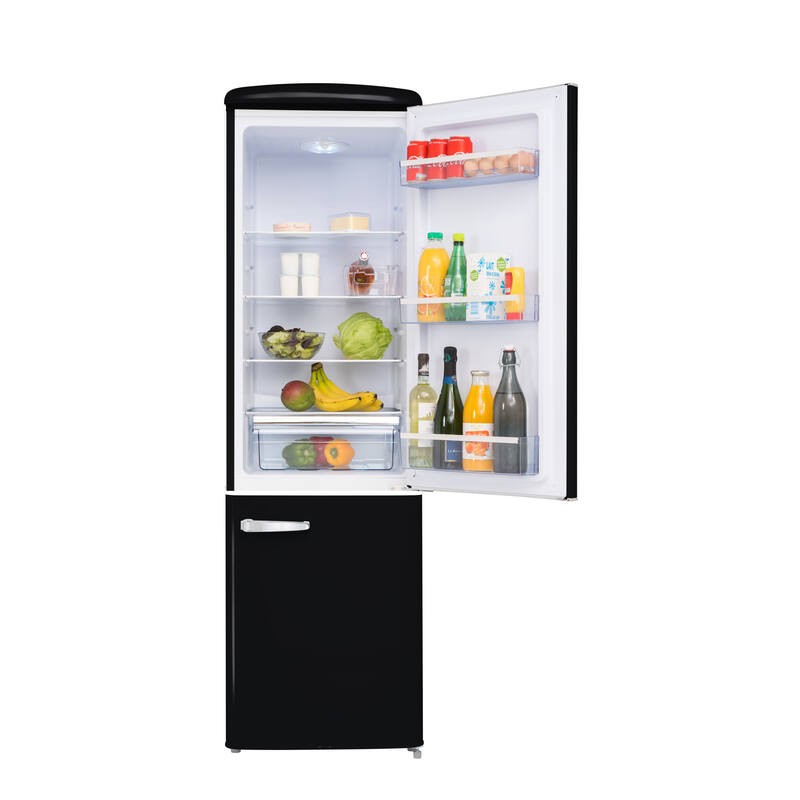 Réfrigérateur Combiné Retro Vintage Noir 244L CB255RNA++ FrigeluX