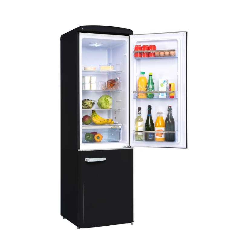 Réfrigérateur Combiné Retro Vintage Noir 244L CB255RNA++ FrigeluX