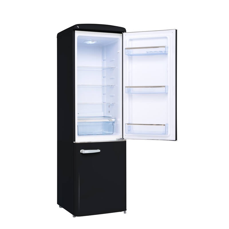 Réfrigérateur Combiné Retro Vintage Noir 244L CB255RNA++ FrigeluX