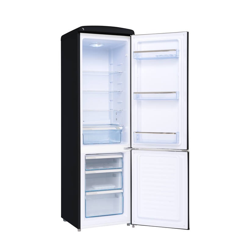 Réfrigérateur Combiné Retro Vintage Noir 244L CB255RNA++ FrigeluX