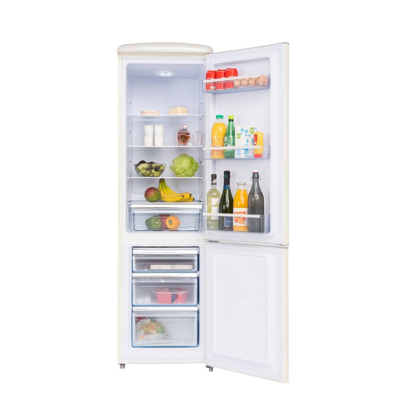 Retro Vintage Combined fridge & freezer Cream 244L CB255RCA++ FrigeluX