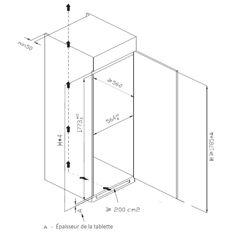 Congélateur Armoire Intégrable Blanc 212 L - FrigeluX