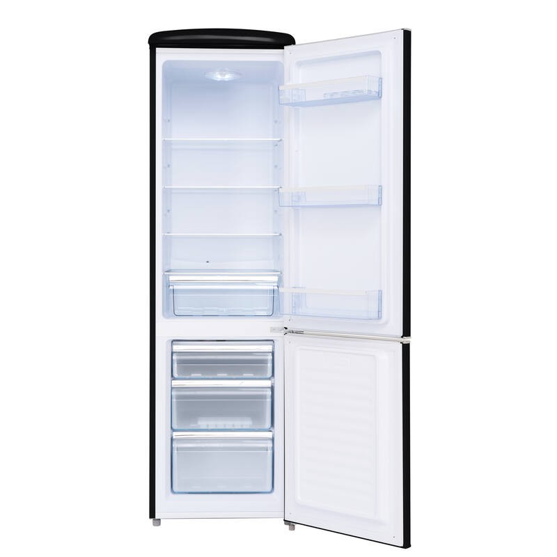 Réfrigérateur Combiné Retro Vintage Noir 244L CB255RNA++ FrigeluX